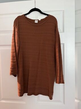 Roxy Brown Knit Tunic Sweater